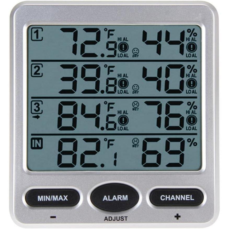 image:imageAmbient Weather WS10 Wireless IndoorOutdoor 8Channel ThermoHygrometer with Three Remote Sensors