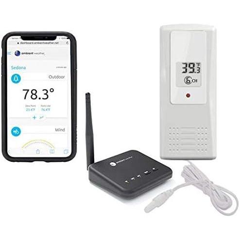 image:imageAmbient Weather WS100WEATHERSTATION Smart Home Weather Station WiFi Module wOutdoor ThermoHygrometer Rain Gauge and AnemometerWiFi Module  Probe Sensor