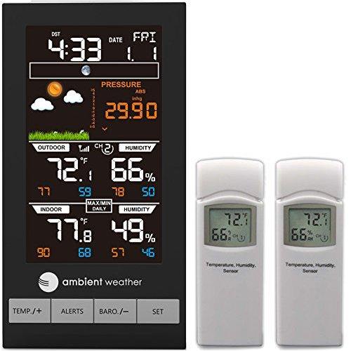 image:imageAmbient Weather WS2801A Advanced Wireless Color Forecast Station wTemperature Humidity BarometerConsole  2 Sensors