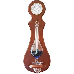 Ambient Weather BA212 Wall Mounted Weather Station with Thermometer, Hygrometer, and Barometer – Cherry Finish