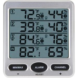 Ambient Weather WS-10 Wireless Indoor/Outdoor 8-Channel Thermo-Hygrometer with Three Remote Sensors