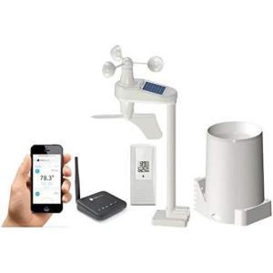 Ambient Weather WS-100-WEATHERSTATION Smart Home Weather Station WiFi Module w/Outdoor Thermo-Hygrometer, Rain Gauge, and Anemometer(Full Weather Station)