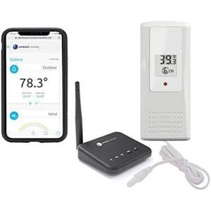 Ambient Weather WS-100-WEATHERSTATION Smart Home Weather Station WiFi Module w/Outdoor Thermo-Hygrometer, Rain Gauge, and Anemometer(WiFi Module + Probe Sensor)