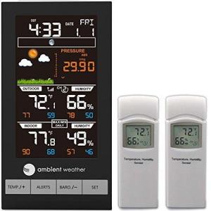 Ambient Weather WS-2801A Advanced Wireless Color Forecast Station w/Temperature, Humidity, Barometer(Console + 2 Sensors)
