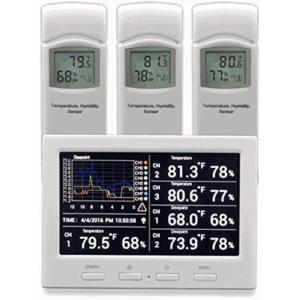 Ambient Weather WS-3000-X3 Thermo-Hygrometer Wireless Monitor w/ 3 Remote Sensors – Logging, Graphing, Alarming, Radio Controlled Clock(1 Console / 3 Sensors)